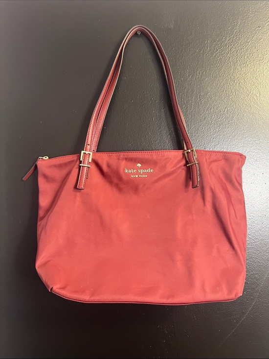 kate spade Handbags - kate spade crimson red nylon tote with gold hardware